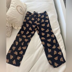 LOFT Navy Floral Linen pants